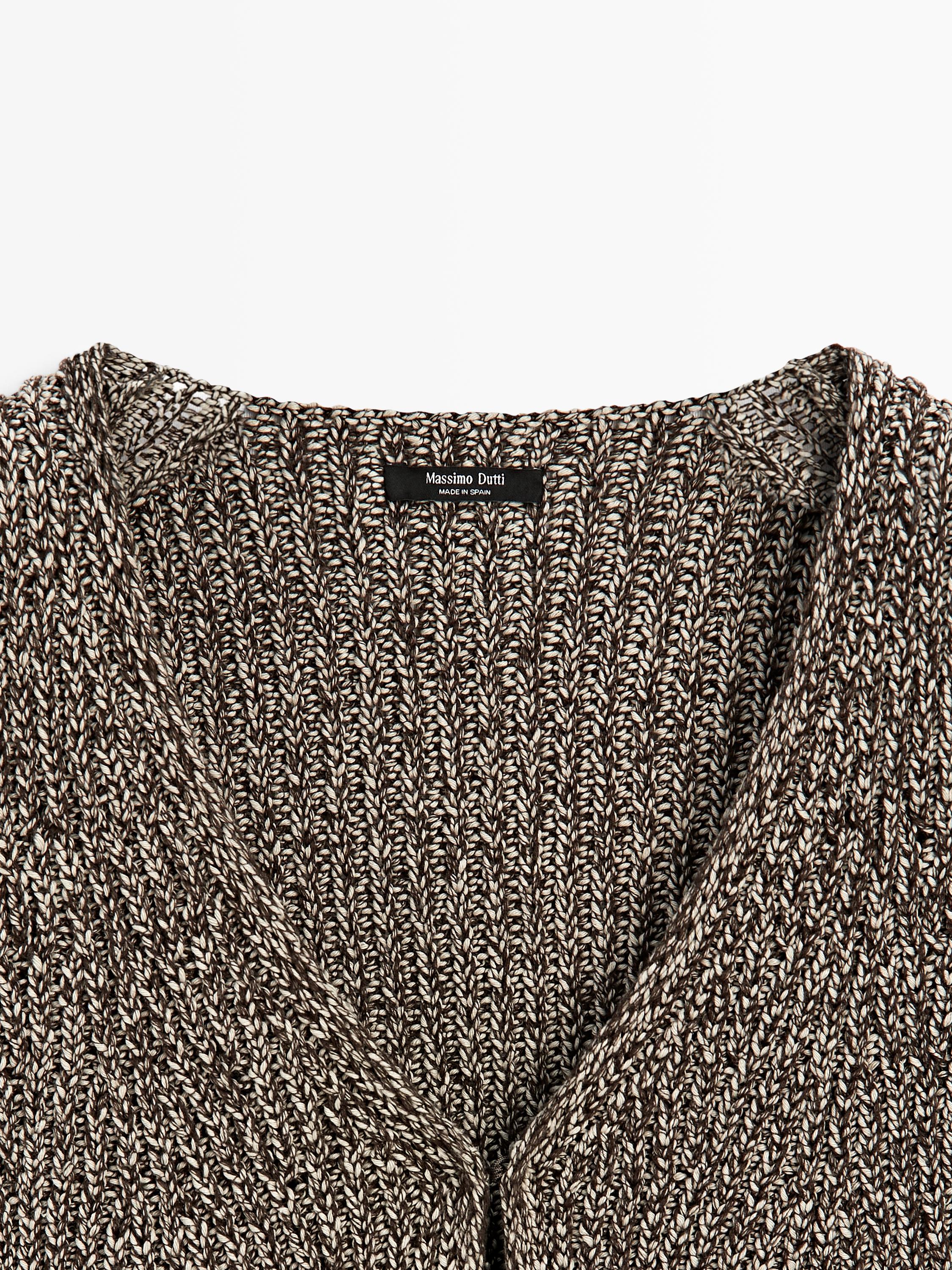 Cotton blend V-neck knit vest